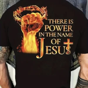 Camiseta para hombre, camiseta con estampado en la espalda de Jesucristo