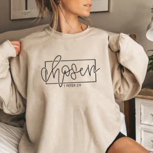 Sudadera para Mujer | Ropa Cristiana | Sudaderas Religiosas | "Eres Escogido" |