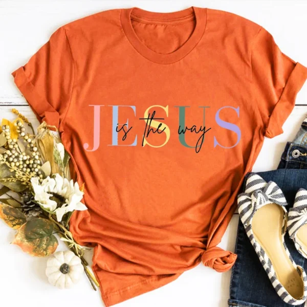Camisetas Cristianas para Mujeres "Jesús es el Camino" | Camiseta Gráfica | Regalo de Jesús para Amigas - Image 4