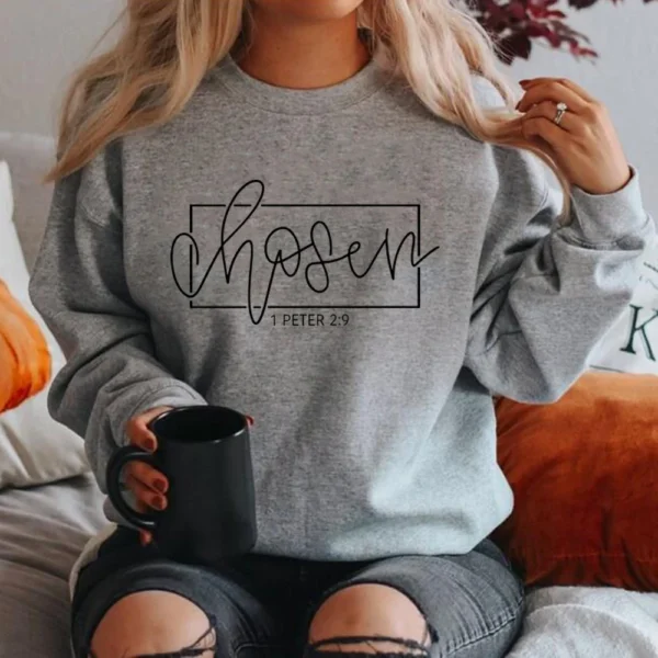 Sudadera para Mujer | Ropa Cristiana | Sudaderas Religiosas | "Eres Escogido" | - Image 3