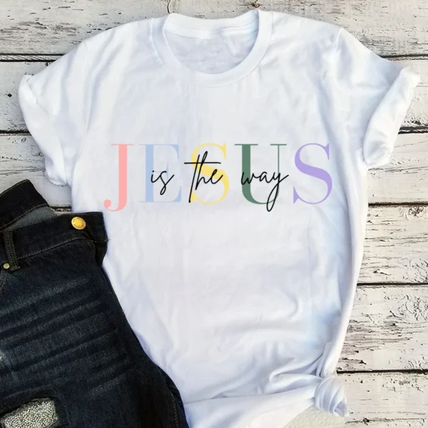 Camisetas Cristianas para Mujeres "Jesús es el Camino" | Camiseta Gráfica | Regalo de Jesús para Amigas